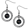 Baltimore Ravens Rhinestone Hoop Earrings